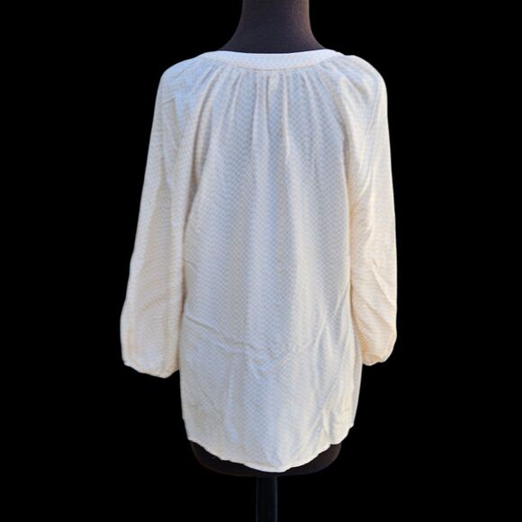 Joie Black Sheer Silk Puff Sleeve Blouse Top Career V Neck Pleated Peasant Med - Picture 2 of 7